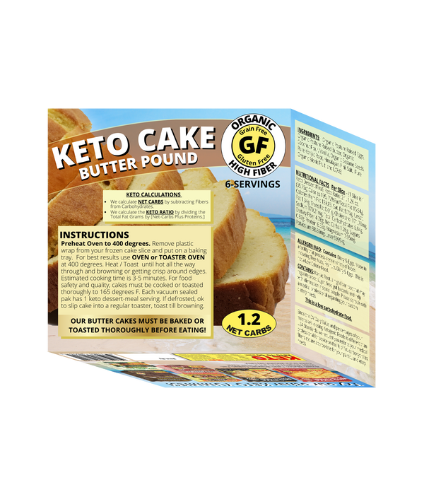 Organic Keto  Butter Pound Cake  - 6 Servings